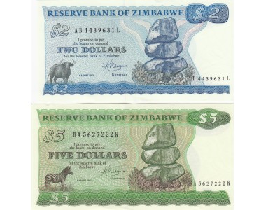 ZIMBABWE 2-5 DOLLARS 1983 aUNC